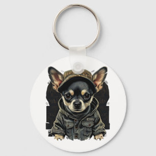 Chihuahua Cool Dog Rap Angesagt-Hop Gangster Schlüsselanhänger