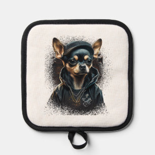 Chihuahua Cool Dog Rap Angesagt-Hop Gangster Topflappen