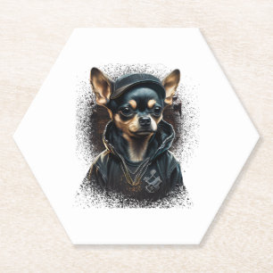 Chihuahua Cool Dog Rap Angesagt-Hop Gangster Untersetzer