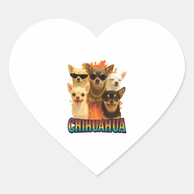 Chihuahua Copy Herz-Aufkleber (Vorderseite)