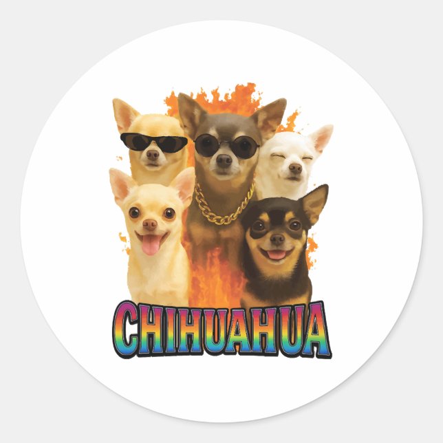 Chihuahua Copy Runder Aufkleber (Vorderseite)