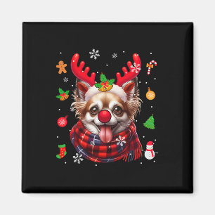 Chihuahua Cosplay Reindeer Weihnachtskostümbesitze Magnet