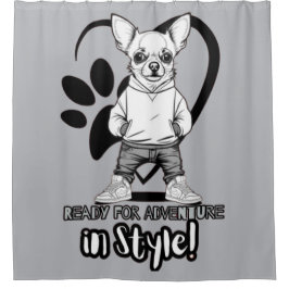 Chihuahua-Couture: Street Style Edition Duschvorhang