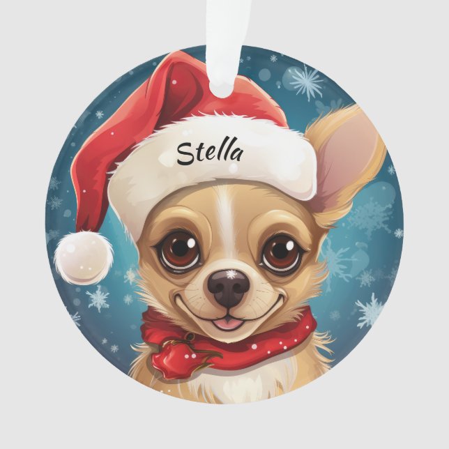 Chihuahua Custom Christmas Ornament (Vorderseite)