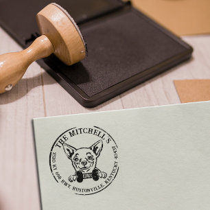 Chihuahua Custom Family Rücksendeadresse Gummistempel