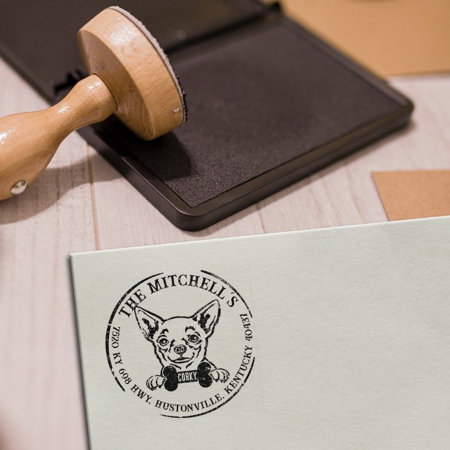 Chihuahua Custom Family Rücksendeadresse Gummistempel (Von Creator hochgeladen)