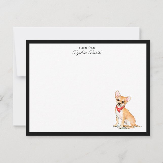 Chihuahua Custom Flat Dankeschön Hinweise Dankeskarte (Vorderseite)