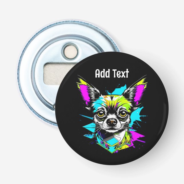 Chihuahua Cyberpunk Art Personalisiert Flaschenöffner (Vorderseite)