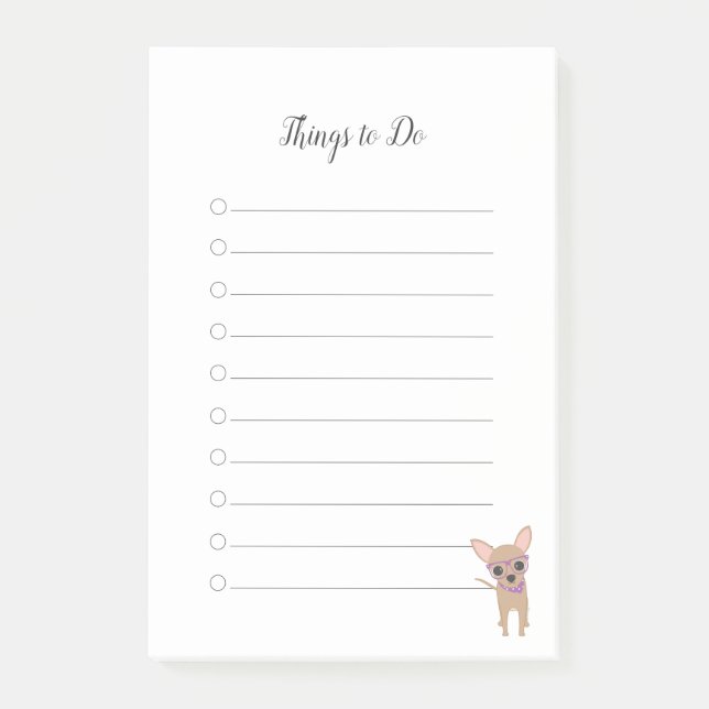 Chihuahua Dinge zu tun Post-it Klebezettel (Vorderseite)
