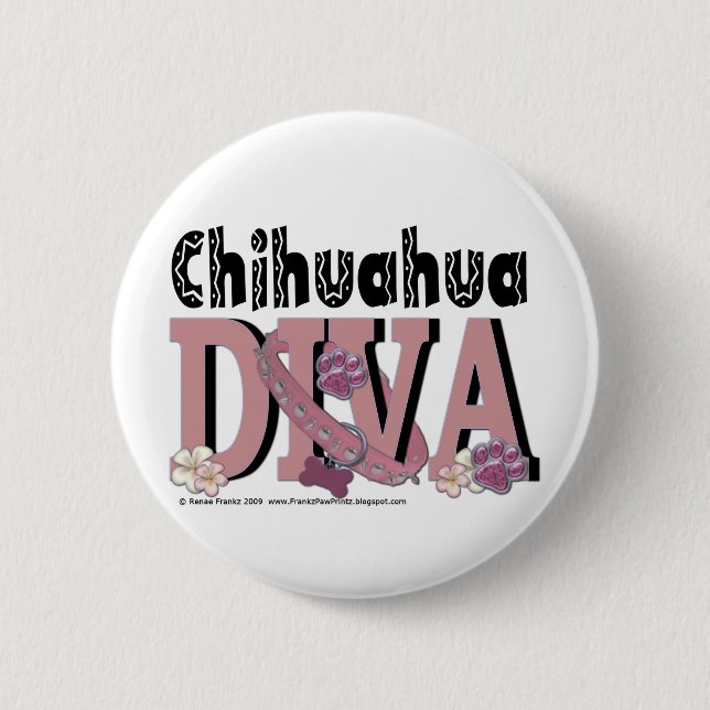 Chihuahua DIVA Button (Vorderseite)