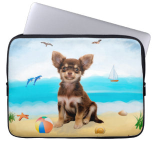 Chihuahua Dog am Strand Laptopschutzhülle