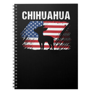 Chihuahua Dog American Flag Retro Dog Silhouette C Notizblock