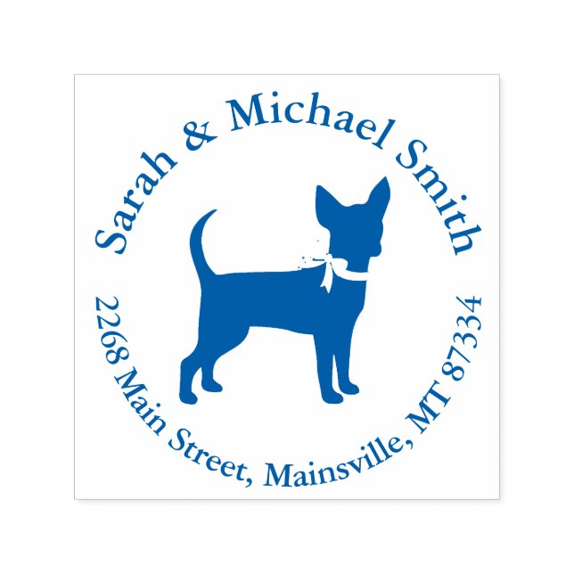 Chihuahua Dog Baby Shower Blue Boy Permastempel (Design)