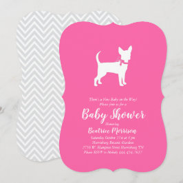 Chihuahua Dog Baby Shower Girl Pink Einladung