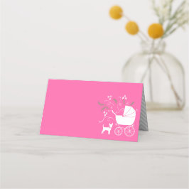 Chihuahua Dog Babydusche Pink Girl Platzkarte