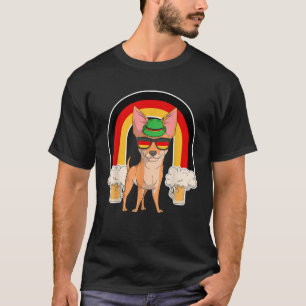 Chihuahua Dog Beer Oktoberfest Prof. deutsche Flag T-Shirt