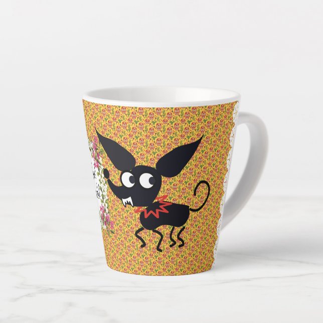 CHIHUAHUA DOG CARAMBA MEXICAN CARTOON Latte Tasse (Rechte Ecke)