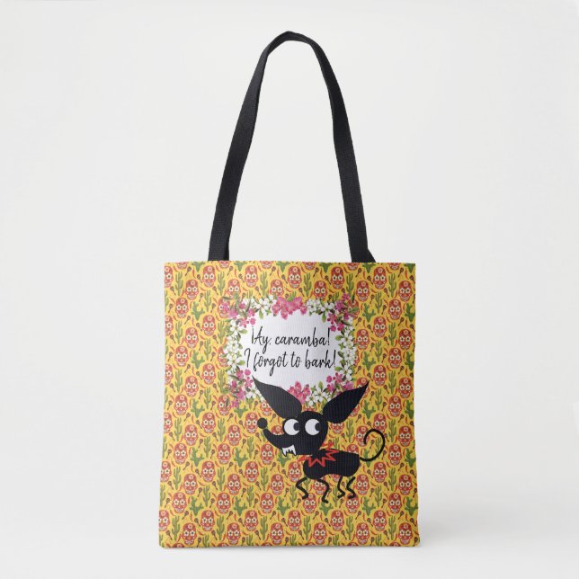 CHIHUAHUA DOG CARAMBA MEXICAN CARTOON Tobag Tasche (Vorderseite)