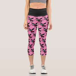CHIHUAHUA DOG CARTOON STYLE CAPRI LEGGINGS