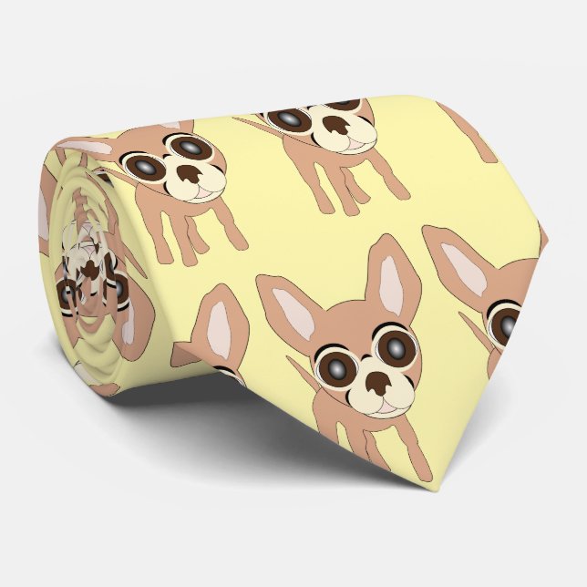 Chihuahua Dog Design Krawatte (Gerollt)