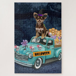 Chihuahua Dog Halloween Lkw Beängstigende Nacht