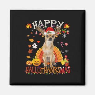 Chihuahua Dog Halloween Weihnachtshund Happy Hallo Magnet
