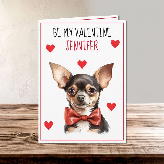 Chihuahua Dog I Woof You Valentine Karte (Von Creator hochgeladen)
