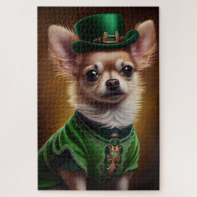 Chihuahua Dog in St. Patrick's Day Dress (Vertikal)