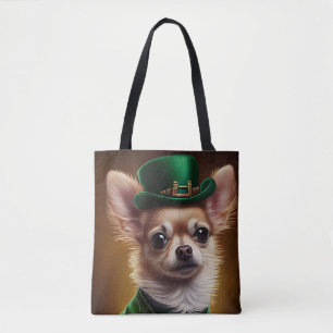 Chihuahua Dog in St. Patrick's Day Dress Tasche