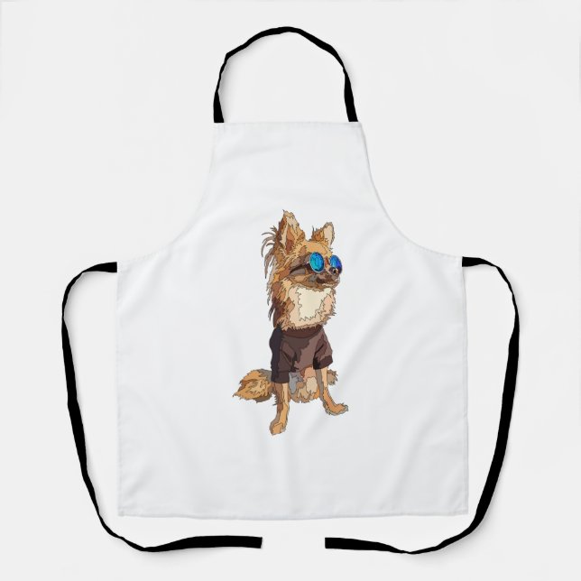 Chihuahua Dog Long Hairs Summer Vibes Schürze (Vorderseite)
