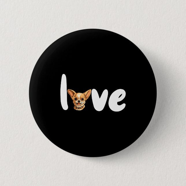 Chihuahua Dog Love For Valentine's Day  Button (Vorderseite)