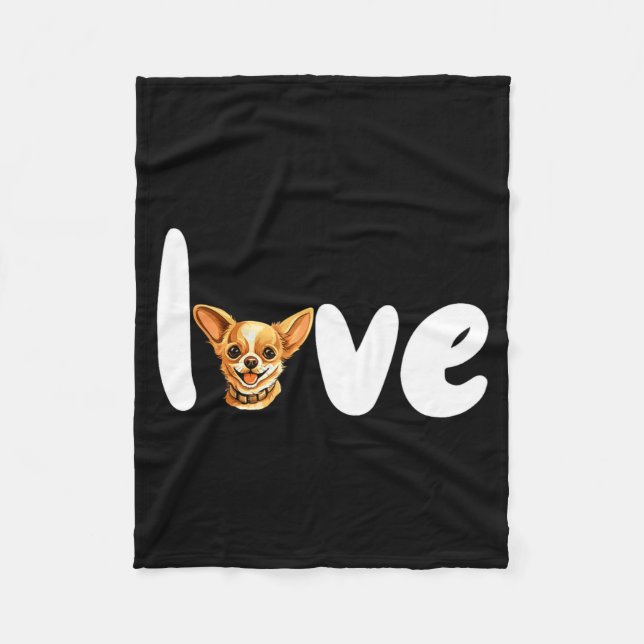 Chihuahua Dog Love For Valentines Day  Fleecedecke (Vorderseite)