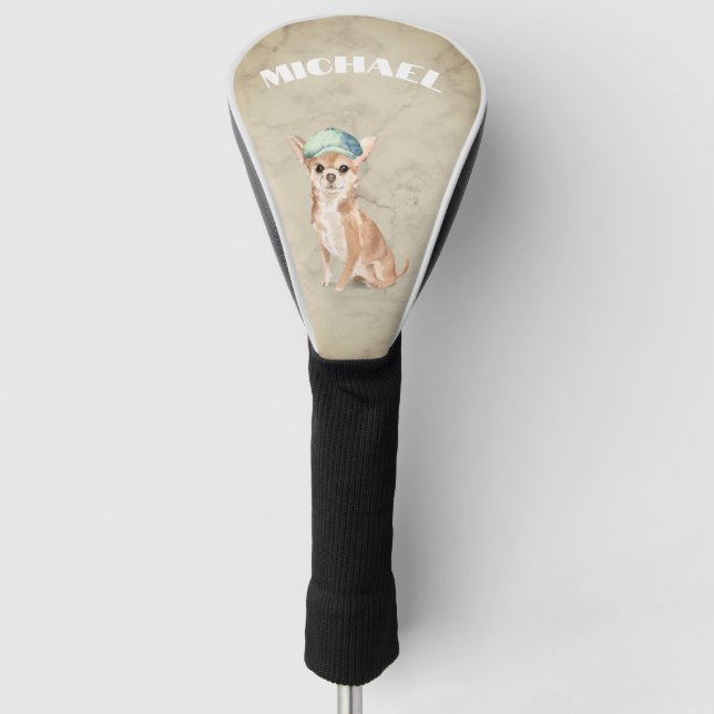 Chihuahua Dog Lover Cream Personal Golf Headcover (Vorderseite)