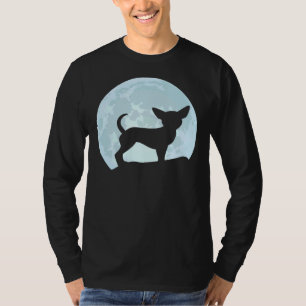 Chihuahua Dog Moon Chiwawa Silhouette T-Shirt