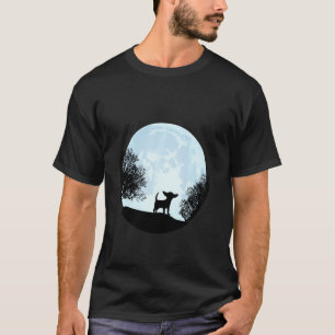 Chihuahua Dog Moon Niedliche Chiwawa Silhouette Li T-Shirt