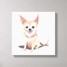 Chihuahua Dog | Niedlicher Hundepuppe Wasserfarbe Leinwanddruck
