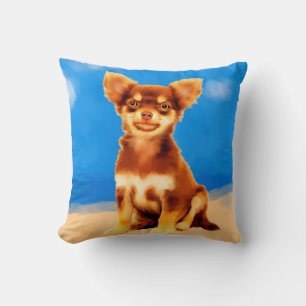 Chihuahua Dog on Beach Kissen
