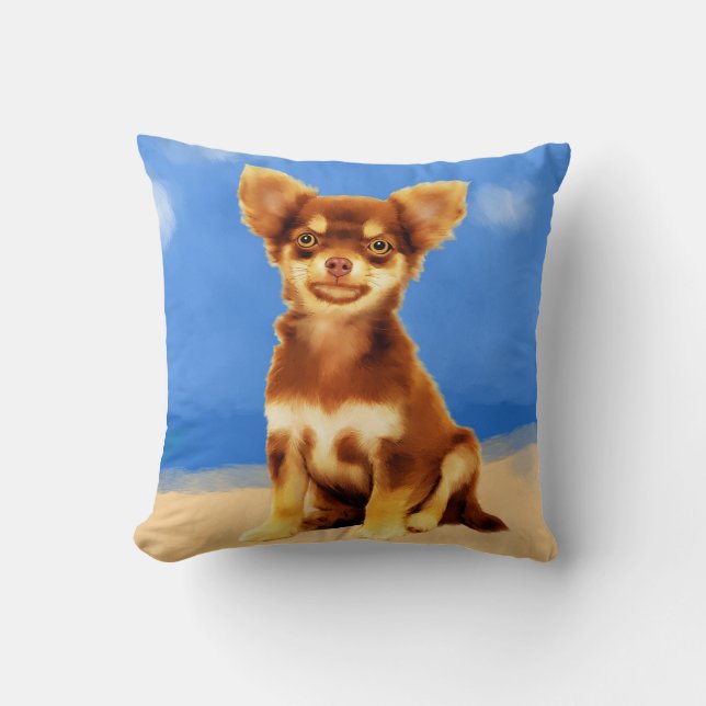 Chihuahua Dog on Beach Kissen (Vorderseite)