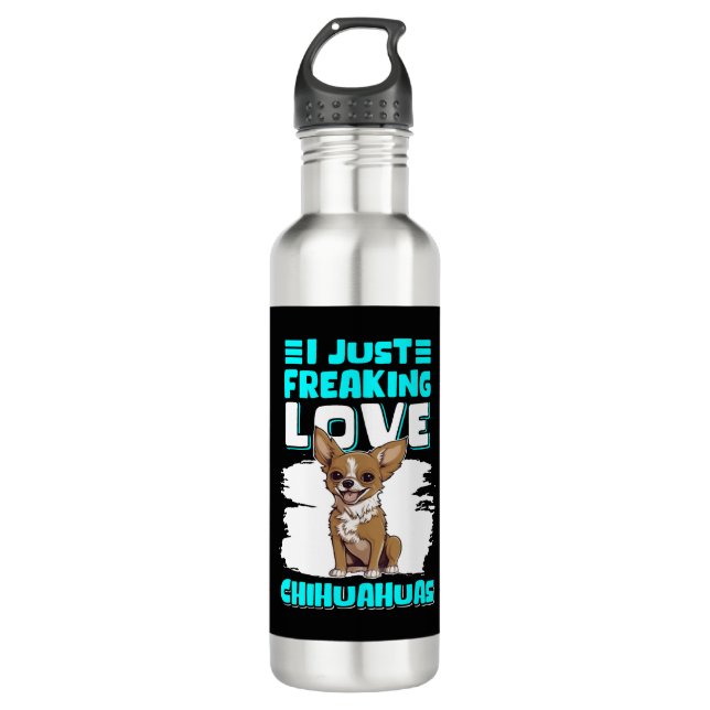 Chihuahua Dog Owner Liebe Chihuahuas Edelstahlflasche (Vorderseite)