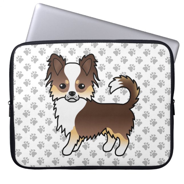 Chihuahua Dog & Paws Laptopschutzhülle (Vorderseite)
