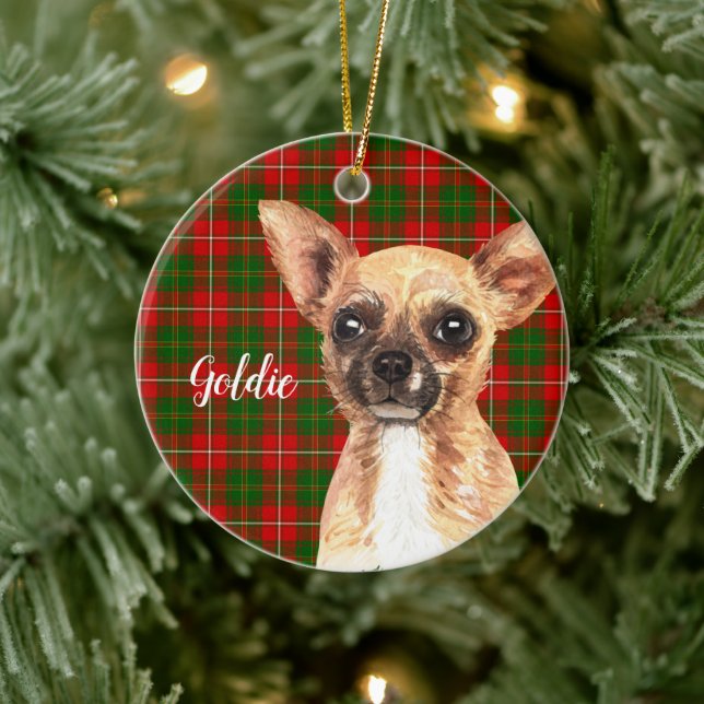 Chihuahua Dog Personalisiert Keramik Ornament (Baum)