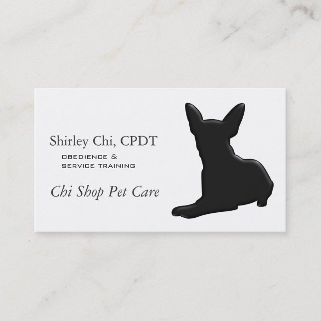 Chihuahua Dog Pet 3D Line Art Visitenkarte (Vorderseite)