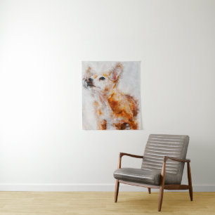 Chihuahua Dog Portrait_Dog Lover Wandteppich