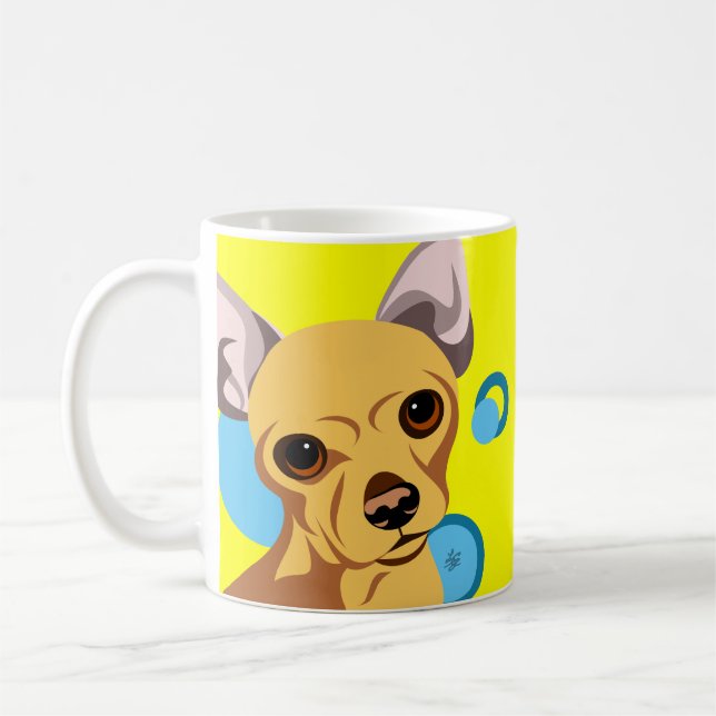 Chihuahua Dog Portrait Kaffeetasse (Links)