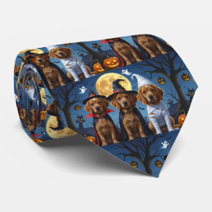 Chihuahua Dog Pumpkin Halloween Funny Krawatte