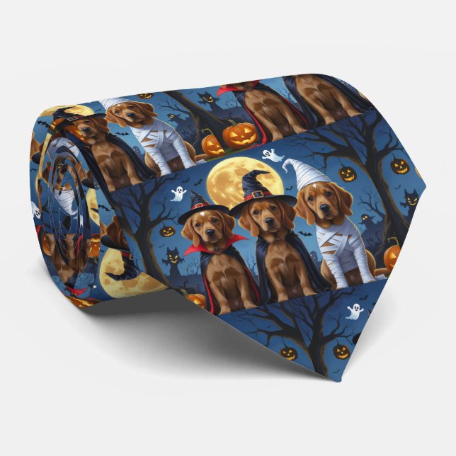 Chihuahua Dog Pumpkin Halloween Funny Krawatte (Gerollt)