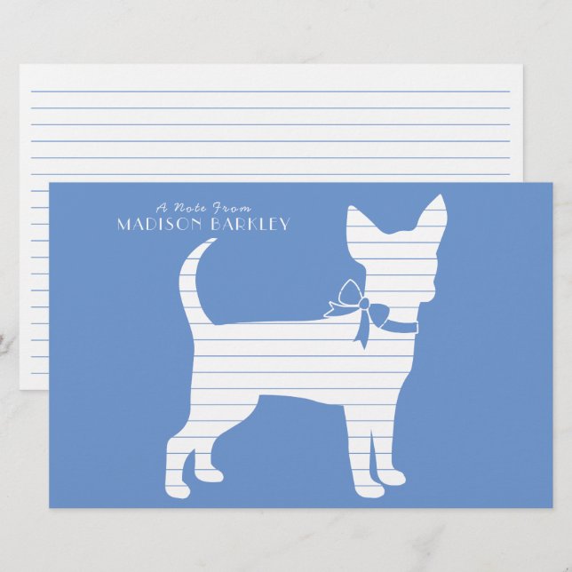 Chihuahua Dog Puppy Briefpapier (Vorne/Hinten)