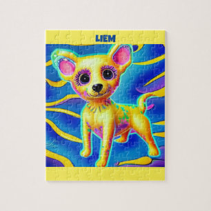 CHIHUAHUA DOG PUZZLE AVEC UN NOM PERSONNALISÉ.