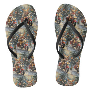 Chihuahua Dog Riding Motorrad Weihnachten Flip Flops