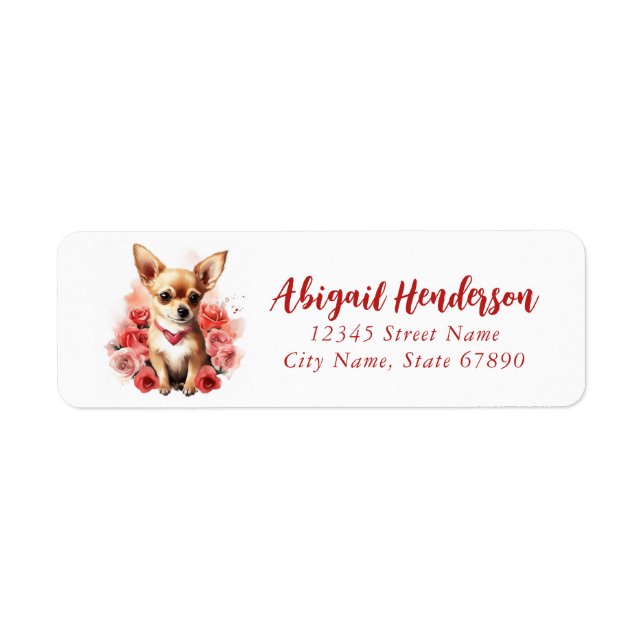 Chihuahua Dog Rücksendeadressen-Aufkleber (Vorne)